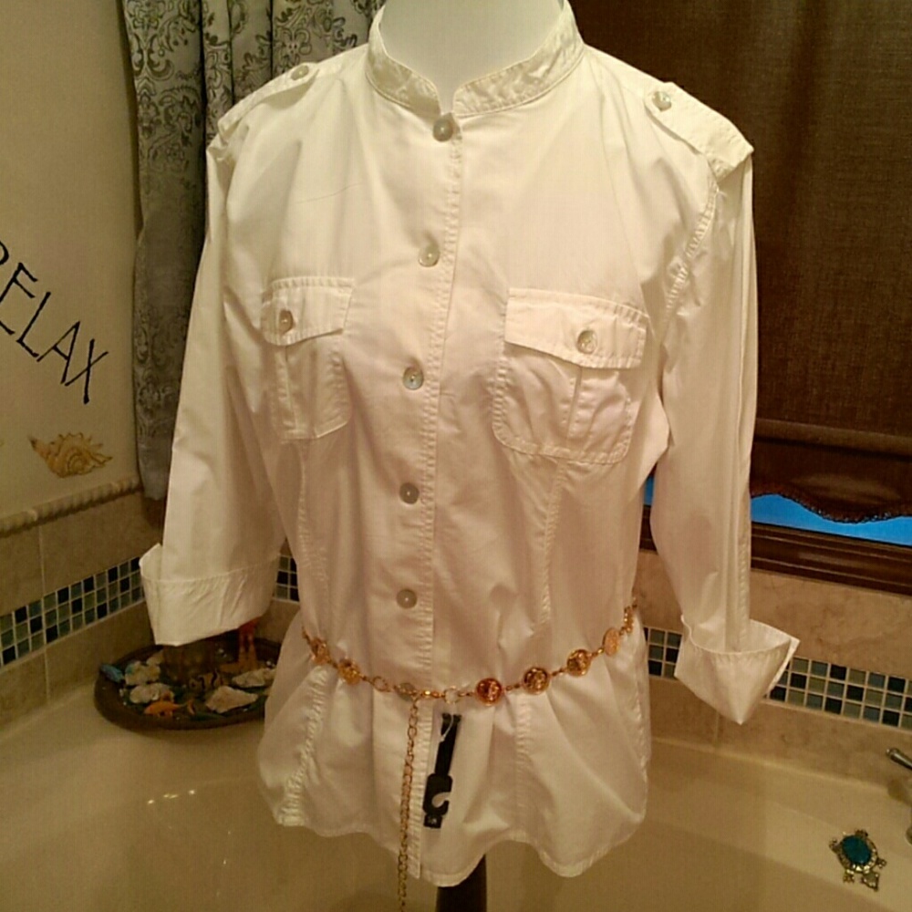 Chicos military  white blouse 12